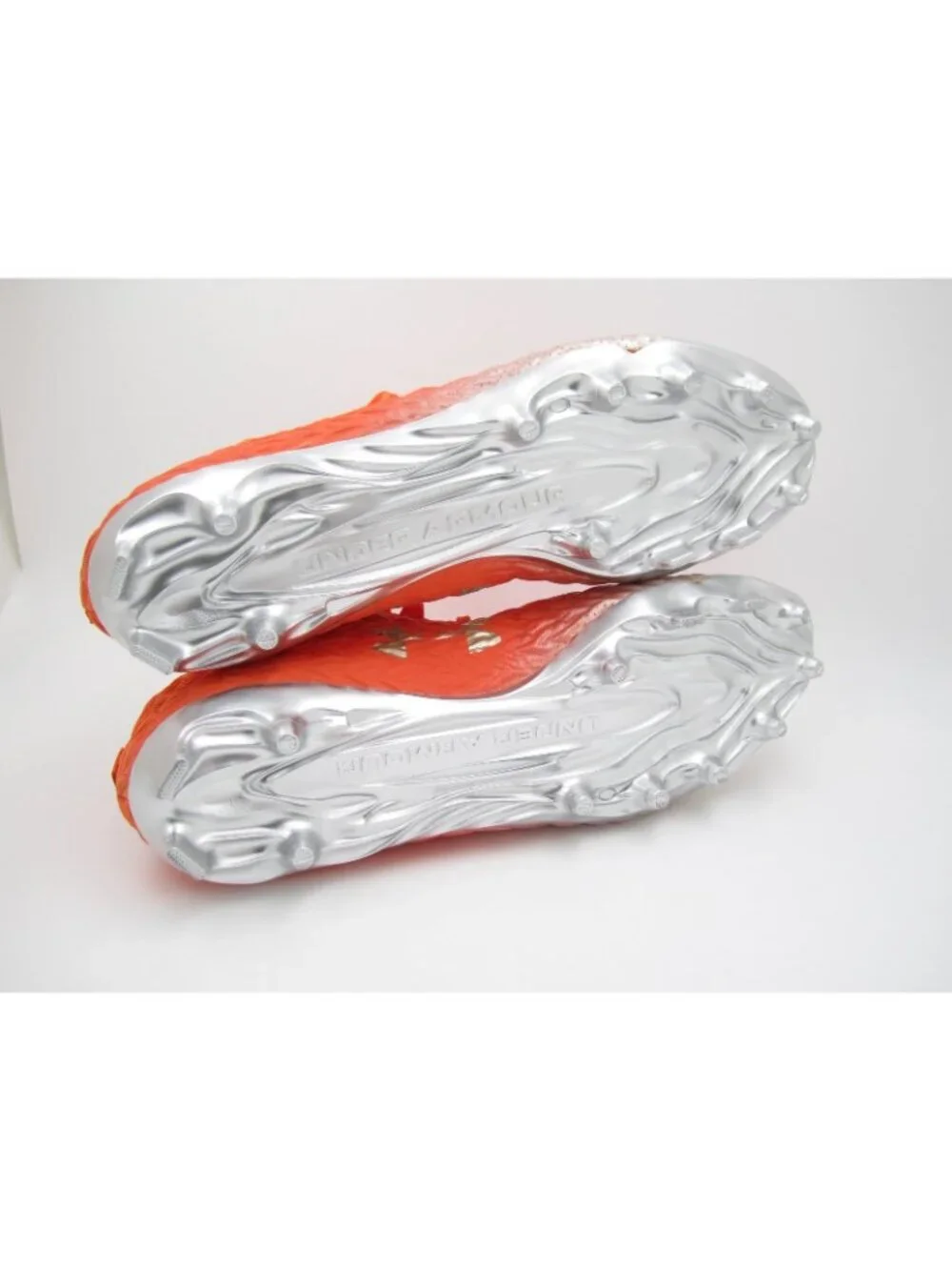 Under Armour UA Spotlight 4 MC Football Cleats Team Orange Silver Men Sz 11US